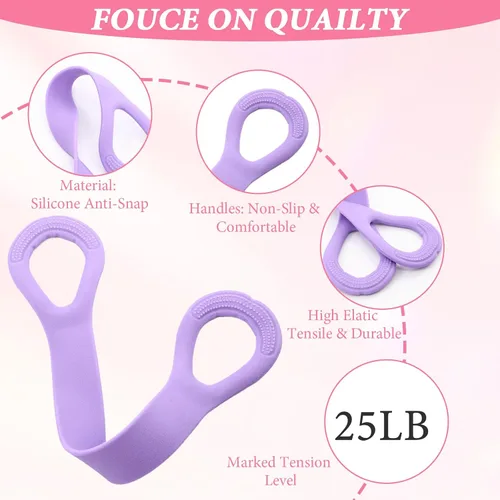 Miniatura 3 de Paquete de 2 bandas de resistencia de figura 8, fácil de usar, portátil, ideal para yoga, pilates y entrenamientos de cuerpo completo, perfecto