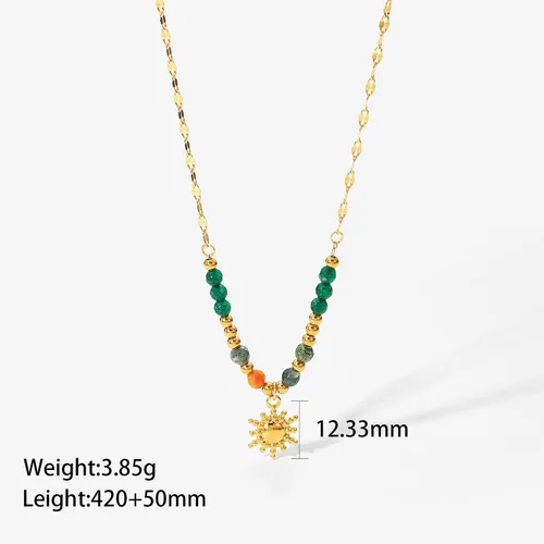 Miniatura 2 de Konikit Collar con dije delicado para mujer, chapado en oro, cadena hecha a mano, joyería simple