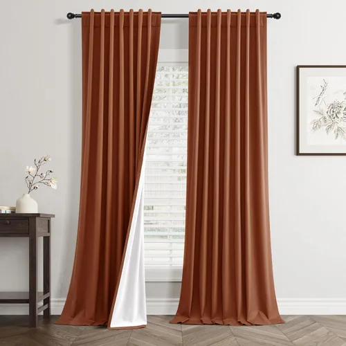 Miniatura 16 de Cortinas Opacas de Lino Beige Blanco de 84 Pulgadas de Largo, Juego de 2 Paneles para Sala de Estar y Dormitorio, Térmicas con Reducción de Ruido