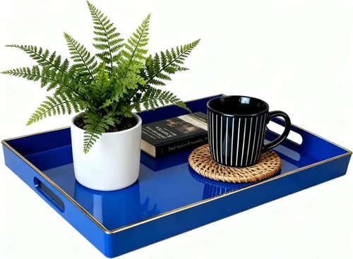 Bandeja Decorativa, Bandeja Rectangular de Plástico con Asas, Moderna Bandeja de Tocador y Bandeja para Servir para Baño, Cocina, Otomana y Mesa de