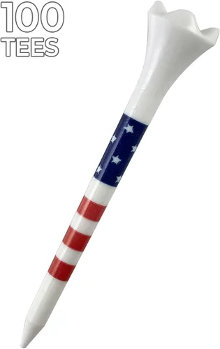 Miniatura 2 de Pride Golf Tee - Camisetas de golf de plástico de alto rendimiento, estrellas y rayas, 2-3/4 pulgadas, 100 unidades, diseñadas para menos fricción