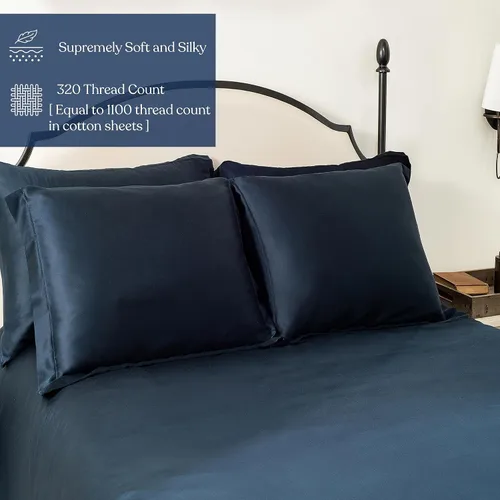 Miniatura 2 de Juego de 2 fundas europeas 100 % de eucalipto lyocell Tencel (26 x 26), enfriamiento natural, fibra Tencel Lyocell certificada, súper suave, sedosa