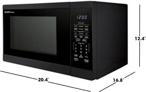 Miniatura 8 de SHARP Horno microondas para encimera con plato giratorio extraíble de 12.4 pulgadas, 1100 vatios, 1.4 pies cúbicos, color negro