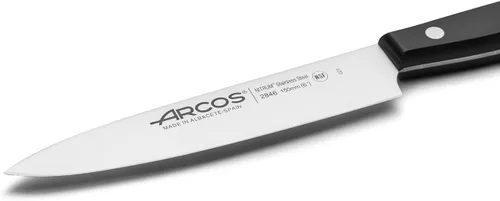 Miniatura 3 de Arcos Cuchillo de chef de 6 pulgadas de acero inoxidable. Cuchillo de cocina para cortar y pelar alimentos pequeños. Mango ergonómico