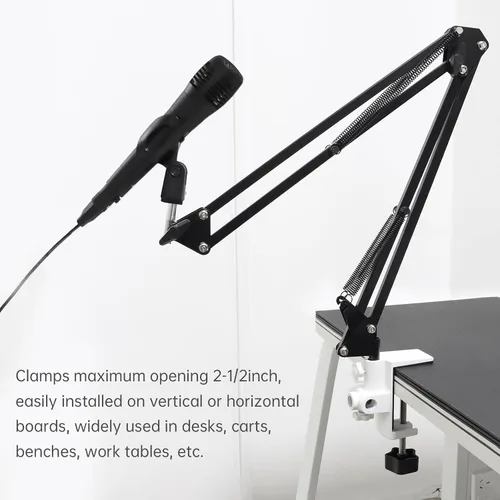Miniatura 7 de RTNLIT Abrazadera de Lámpara de Escritorio, Abrazadera de Montaje de Mesa de Metal de 4 Agujeros de 1/2 Pulgadas, Abrazadera C Universal para Luz