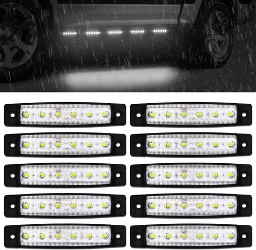 Miniatura 19 de FXC 10x 6 luces LED indicadoras laterales de gálibo para camión, autobús, remolque, luz interior impermeable para barco, luz de popa de cubierta