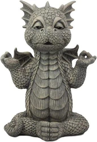 Miniatura 25 de Ebros Gift Mini estatua de dragón Zen Meditación Yoga Namaste en piedra sintética acabado de resina de 5 pulgadas de alto, figura decorativa