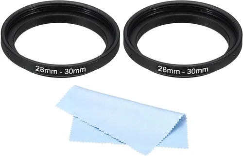 Miniatura 32 de PATIKIL Anillo elevador de metal de 27 a 1.181 in con paño de limpieza, paquete de 2 anillos adaptadores de filtro de lente de cámara, anillo