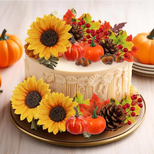 Miniatura 2 de RAYNAG 73 piezas de decoración de pastel de otoño, decoración de pastel de Acción de Gracias, otoño, Halloween, festivales, decoración de pasteles