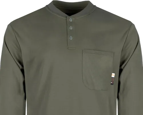 Miniatura 11 de KONRECO Camisas FR para hombre resistentes al fuego/ignífugo CAT2 7oz algodón dos tonos y camisa Henley