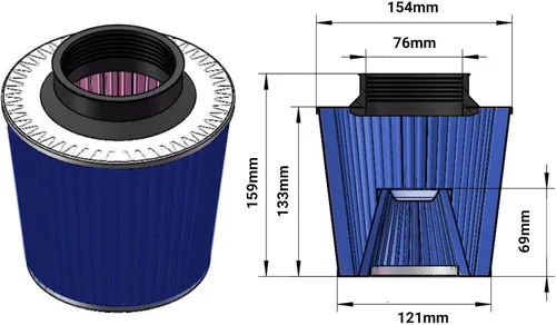Miniatura 4 de Tubo de admisión corto de 2.75 pulgadas Kit de tuberías de admisión de aire frío con filtro compatible con 1999-2005 Volkswagen Jetta Beetle Golf