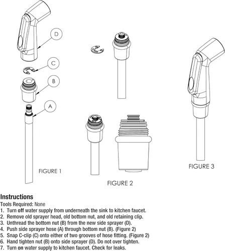 Miniatura 6 de Danco 88760 Cabezal rociador de fregadero de ajuste universal, cromado