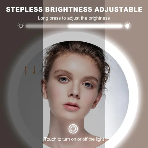 Miniatura 4 de JANEEVA Espejo de maquillaje iluminado 10X con 3 modos de iluminación, luces regulables de 8 pulgadas, espejo de tocador ajustable en altura