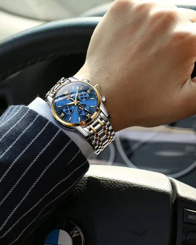Miniatura 4 de OLEVS Relojes automáticos para hombre diseño de esqueleto Tourbillon cuerda automática reloj de pulsera de lujo fase lunar fecha impermeable