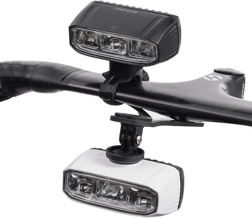 Miniatura 8 de Barra de luz LED súper brillante para bicicleta eléctrica – 1200 lúmenes con luz alta/baja, 5 modos, USB-C recargable, montaje universal para Negro