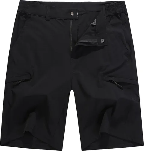 Pantalones cortos de senderismo elásticos de secado rápido para hombre, pantalones cortos de trabajo ligeros, 6 bolsillos para ciclismo, viajes,