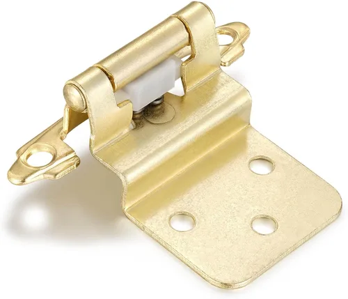 Miniatura 11 de 4 Pack (2 Pares) Bisagras de cierre automático de latón antiguo para puerta de gabinete de cocina, 1/2" de superposición (variable) Bisagras