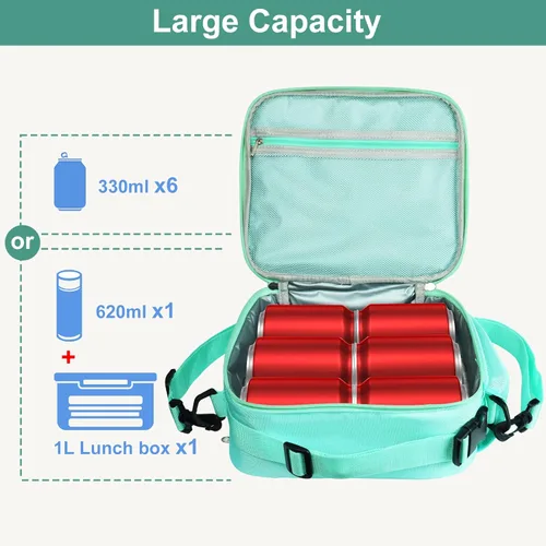 Miniatura 5 de Lonchera para niños y niñas, bolsa de mano aislada con diseño de arco iris, a prueba de fugas, térmica, reutilizable, para la escuela, la oficina
