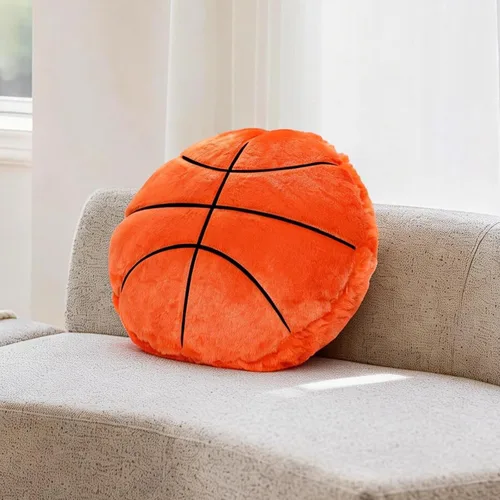 Miniatura 10 de XGOPTS Almohada de fútbol con temática deportiva de fútbol, cojín redondo con forma de fútbol, almohadas decorativas suaves para decoración