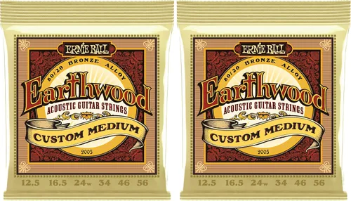 Miniatura 6 de Ernie Ball - Cuerdas personalizadas para guitarra acústica Earthwood de bronce 80/20, calibre medio, calibre 12.5-56 (P02005) (Paquete de 2)