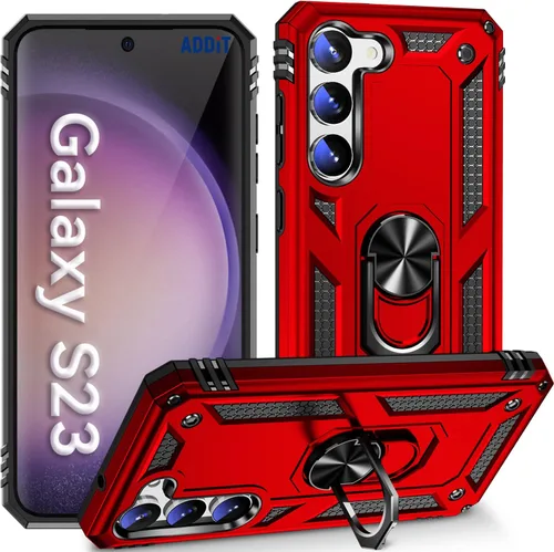 Miniatura 22 de ADDIT Funda S23 para Samsung Galaxy S23 de 6.1 pulgadas, con anillo de soporte, soporte ajustable, grado militar, protección resistente, a prueba
