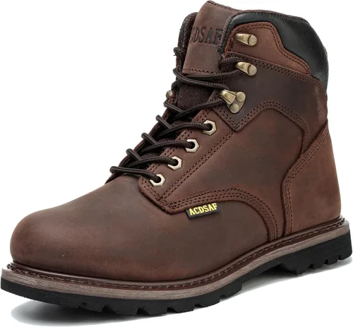 Miniatura 10 de Botas de trabajo para hombre, impermeables, cómodas, antifatiga, puntera suave, antideslizantes, botas de trabajo de seguridad para construcción
