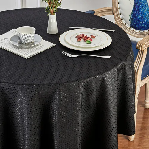 Miniatura 6 de Mantel redondo de poliéster resistente al agua y las manchas, lavable, mantel de tela para mesa de cocina y comedor