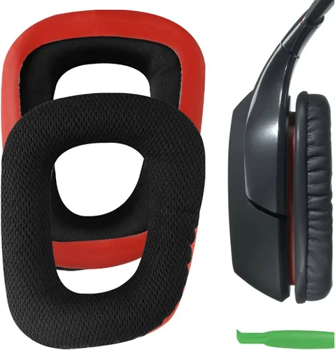 Geekria Comfort Almohadillas de repuesto para auriculares Logitech G35, G430, G432, G332, G930, F450, piezas de reparación con guía de video (negro