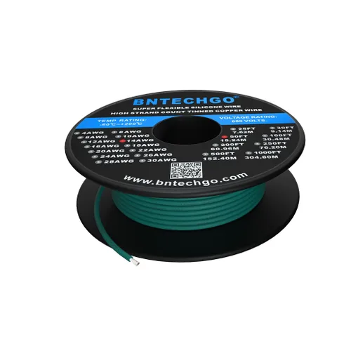 Miniatura 26 de BNTECHGO Carrete de alambre de silicona calibre 14 20 pies rojo y 20 pies negro flexible 14 AWG alambre de cobre estañado trenzado