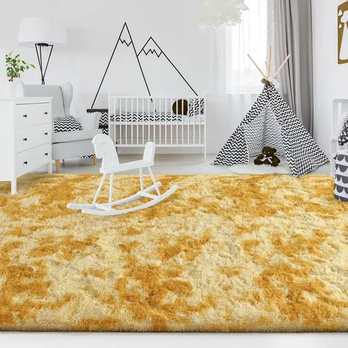 Miniatura 149 de FlyDOIT Alfombras Grandes para Sala de Estar, 5x8 Pies Alfombra Shaggy Teñida con Tie-Dye Gris Oscuro, Alfombras Mullidas Tipo Manta, Alfombras