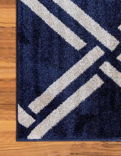 Miniatura 8 de Unique Loom Trellis Collection - Alfombra geométrica moderna azul marino (9 pies x 12 pies)