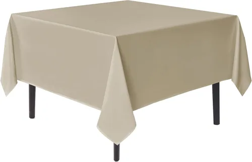 Miniatura 42 de Sancua Manteles cuadrados pequeños de 36x36 pulgadas - Mantel beige para mesas cuadradas o redondas, mantel de poliéster lavable para mesas