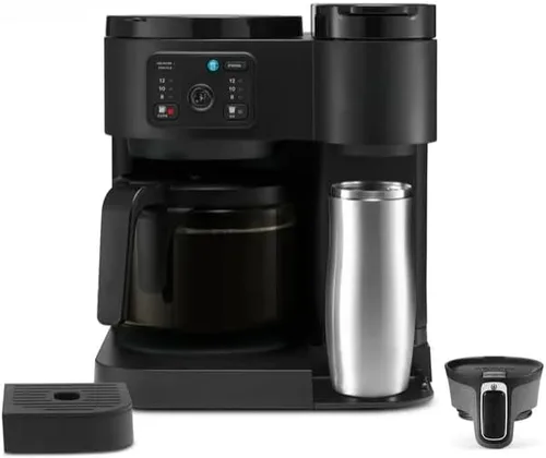 Miniatura 8 de KeuriigK K Duo Essentials, Cafetera y jarra de una sola porción en cápsulas K Cup, varios tamaños (8, 10 o 12 onzas), jarra de vidrio de 12 tazas