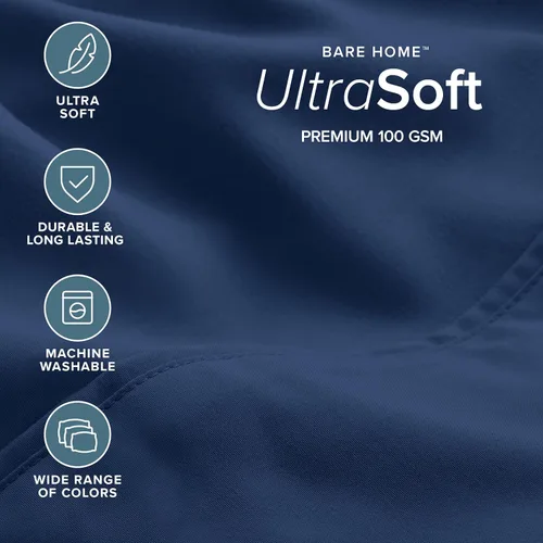 Miniatura 3 de Bare Home Hotel Luxury - Juego de sábanas tamaño individual, extra suave, 4 piezas, bolsillos profundos, fácil ajuste, fresco y transpirable