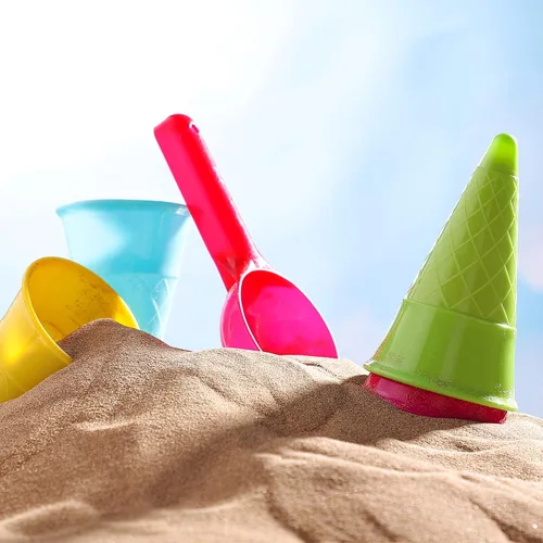 Miniatura 5 de Toddmomy Juguetes para niños pequeños, 10 piezas de plástico para helados, juegos de arena para niños, juego sensorial al aire libre para niños