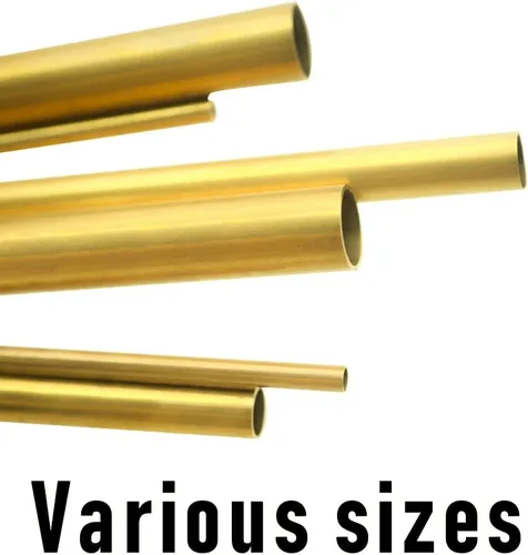 Miniatura 5 de H62 1/8 "(3 mm) Tubo de latón OD 0.020 in pared × 11.811 in de longitud tubo de latón sin costuras redondo, 2 piezas