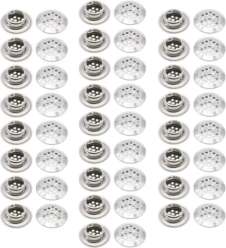 Miniatura 11 de 50 rejillas de ventilación circulares de 0.748 in de acero inoxidable de ventilación redonda de malla de ventilación para cocina, baño, armario