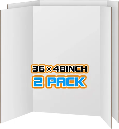 Miniatura 9 de WINTS 36" x 48" Large Trifold Poster Board,2 Pack Black Corrugated Project Boards for Science Fair, School Projects,Photo Displays