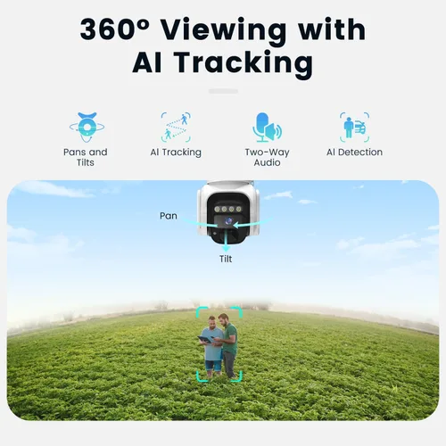 Miniatura 3 de Cámara de Seguridad Celular Solar 4G LTE Inalámbrica para Exteriores, Cámara Solar Alimentada sin WiFi con Tarjeta SIM Integrada y Plan de Datos