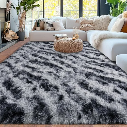 Miniatura 185 de Alfombras de área de 8x10 para sala de estar, alfombra shaggy grande ultra suave y esponjosa para dormitorio, alfombras de felpa mullida Blanco crema
