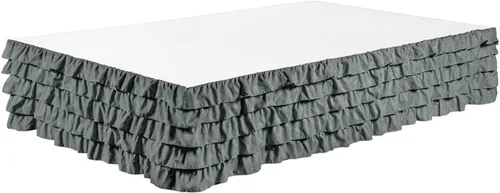 Miniatura 2 de Falda de cama escalonada con volantes de cascada 100% microfibra cepillada con caída de 14 pulgadas, tamaño individual, color azul Allure