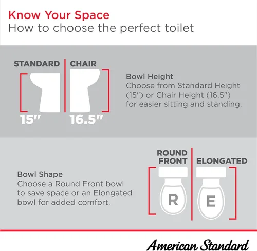 Miniatura 3 de American Standard 606AA002.020 H2Option Inodoro de dos piezas con asiento de inodoro y anillo de cera, frente alargado, altura de silla, descarga