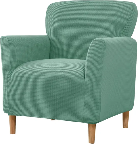 Miniatura 43 de LiveGo - Funda elástica para sillón de mediados de siglo moderno de 1 pieza, fundas de acento de jacquard para silla con brazos, fundas impermeables