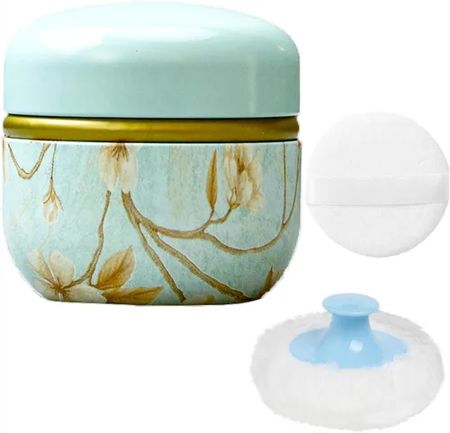 Miniatura 7 de Estuche de Polvo Corporal WEMEGA con Aplicador de Polvo, Contenedor de Polvo, Caja de Té para Polvo Corporal y Facial para Bebés y Mujeres, Estuche