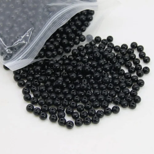 Miniatura 5 de 600 cuentas redondas de cristal negro a granel, cuentas de jade imitativo, cuentas de lava, cuentas sueltas para hacer joyas, aretes, collares