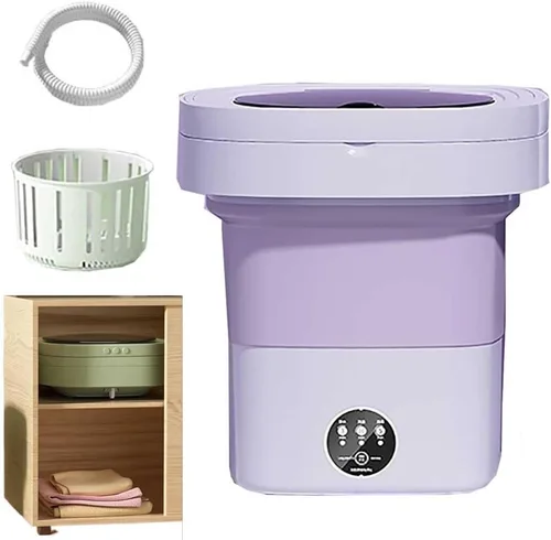 Miniatura 8 de Lavadora portátil, mini lavadora plegable, gran capacidad de 15 litros, pequeña lavadora para apartamentos, dormitorios, camping, viajes en caravana