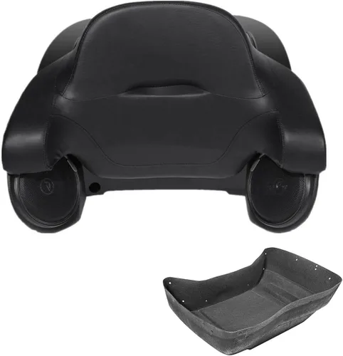 Miniatura 16 de TCMT Caja de maletero para motocicleta King con respaldo envolvente y portaequipajes con altavoces, para 2 personas, compatible con Harley 2014-2025