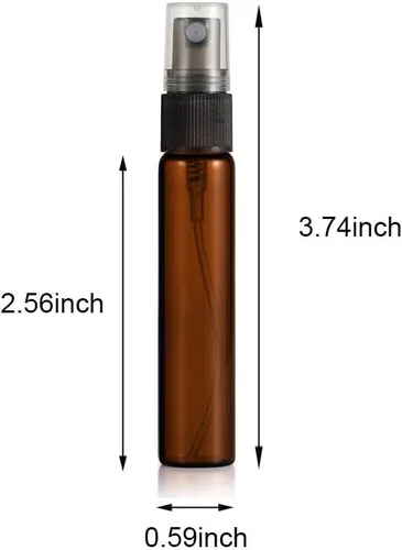 Miniatura 3 de Paquete de 25 botellas de perfume de viaje con atomizador a granel de 0.3 fl oz, botella vacía hidratante (ámbar)