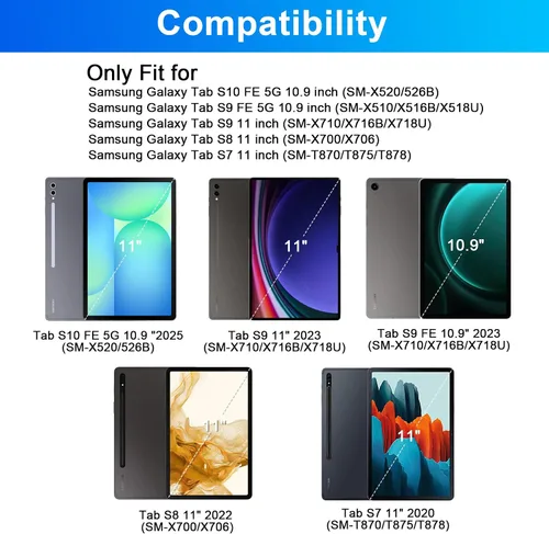 Miniatura 2 de SOPPY Funda de teclado retroiluminada para Samsung Galaxy Tab S6 Lite de 10.4 pulgadas 2022/2020(SM-P610/P613/P615/P619), funda de teclado delgada