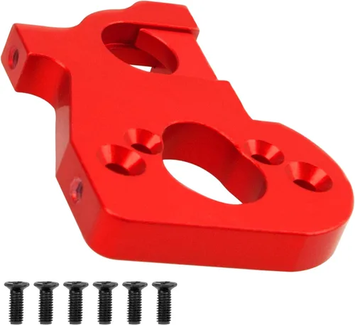 Miniatura 4 de Soporte de montaje de motor de metal y soporte de batería compatible con Wltoys 144001 144002 124016 124017 124019 124018 RC Car (rojo)